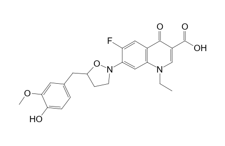 1-Ethyl-6-fluoranyl-7-[5-[(3-methoxy-4-oxidanyl-phenyl)methyl]-1,2-oxazolidin-2-yl]-4-oxidanylidene-quinoline-3-carboxylic acid