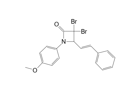 N-(p-methoxyphenyl)-3,3-dibromo-4-styrylazetidinone