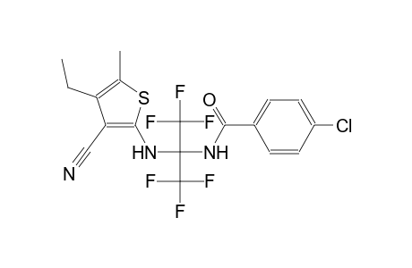 Benzamide, N-[1-(3-cyano-4-ethyl-5-methyl-2-thienylamino)-2,2,2-trifluoro-1-trifluoromethylethyl]-4-chloro-