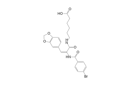 6-({(2E)-3-(1,3-benzodioxol-5-yl)-2-[(4-bromobenzoyl)amino]-2-propenoyl}amino)hexanoic acid
