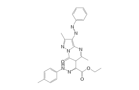 2,7-Dimethyl-8-phenylazo-3-[N-(4-methylphenyl)-1-ethoxycarbonyl-methane hydrazonoyl)]pyrazolo[1,5-a]pyrimidin-4(3H)-one