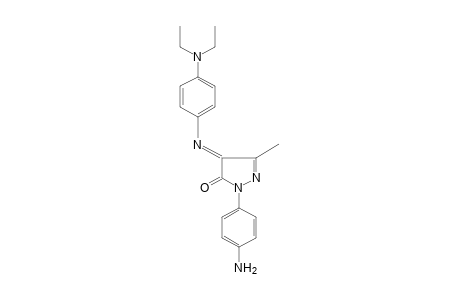 1-(p-AMINOPHENYL)-4-{[(p-DIETHYLAMINO)PHENYL]IMINO}-3-METHYL-2-PYRAZOLIN-5-ONE