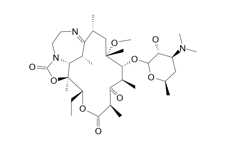 11-AMINO-9-DEOXO-3,11-DIDEOXY-9,11-N-NITRILOETHANO-3-OXO-5-O-DESOSAMINYL-6-O-METHYLERYTHRONOLIDE-A-11,12-CYCLIC-CARBAMATE