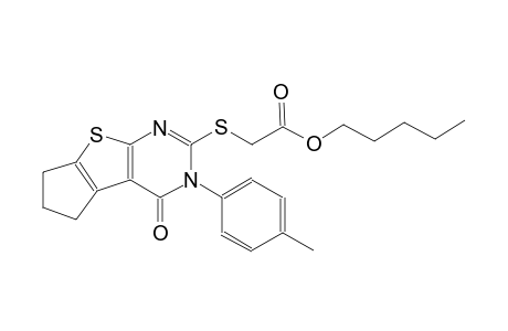 pentyl {[3-(4-methylphenyl)-4-oxo-3,5,6,7-tetrahydro-4H-cyclopenta[4,5]thieno[2,3-d]pyrimidin-2-yl]sulfanyl}acetate