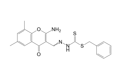 Benzyl 2-[(2-amino-6,8-dimethylchromon-3-yl)methylidene]hydrazine-carbodithioate