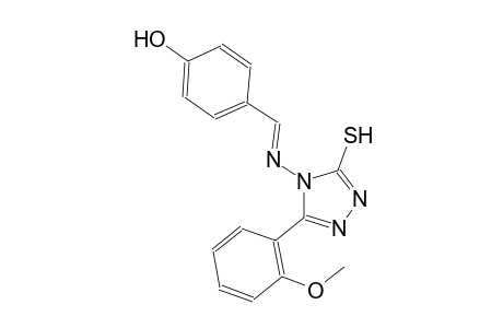 4-((E)-{[3-(2-methoxyphenyl)-5-sulfanyl-4H-1,2,4-triazol-4-yl]imino}methyl)phenol