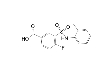 4-Fluoranyl-3-[(2-methylphenyl)sulfamoyl]benzoic acid