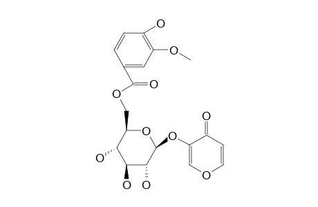 PYROMECONIC_ACID_3-O-BETA-D-GLUCOPYRANOSIDE_6'-(O-4''-HYDROXY-3''-METHOXYBENZOATE)