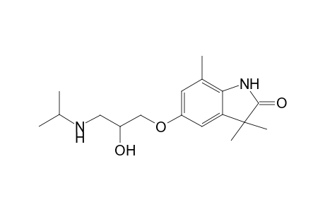 3,3,7-trimethyl-5-[2-oxidanyl-3-(propan-2-ylamino)propoxy]-1H-indol-2-one