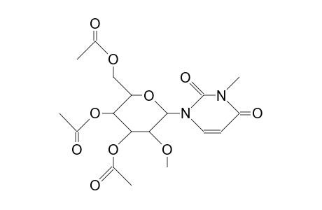 3-Methyl-1-(2-O-methyl-B-D-glucopyranosyl-2,4-pyrimidinedione triacetate