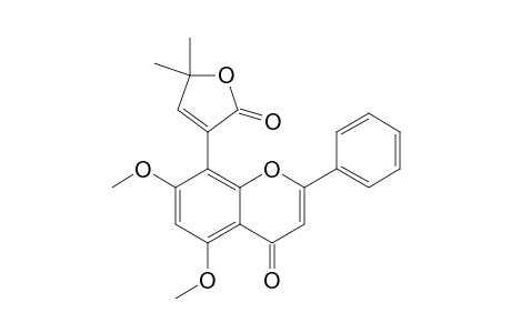 HOOKERIANIN;5,7-DIMETHOXY-8-[3''-(2'',5''-DIHYDRO-5'',5''-DIMETHYL-2''-OXOFURYL)]-FLAVONE