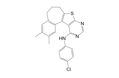 N(12)-(4-Chlorophenyl)-2,3-dimethyl-6,7-dihydro-5H-benzo[3',4']cyclohepta[2',1':4,5]thieno[2,3-d]pyrimidin-12-amine