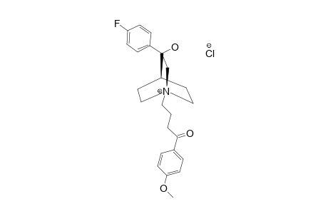 3-PARA-FLUOROPHENYL-3-HYDROXY-N-(4'-PARA-METHOXYPHENYL-4'-OXOBUTYL)-QUINUClIDINIUM_CHLORIDE
