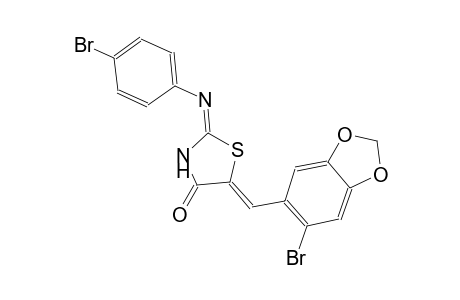(2E,5Z)-5-[(6-bromo-1,3-benzodioxol-5-yl)methylene]-2-[(4-bromophenyl)imino]-1,3-thiazolidin-4-one