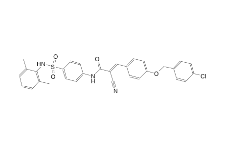 (2E)-3-{4-[(4-chlorobenzyl)oxy]phenyl}-2-cyano-N-{4-[(2,6-dimethylanilino)sulfonyl]phenyl}-2-propenamide
