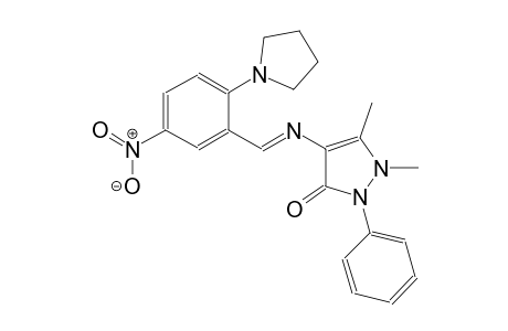3H-pyrazol-3-one, 1,2-dihydro-1,5-dimethyl-4-[[(E)-[5-nitro-2-(1-pyrrolidinyl)phenyl]methylidene]amino]-2-phenyl-