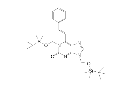 1,9-bis[[tert-butyl(dimethyl)silyl]oxymethyl]-6-[(E)-2-phenylethenyl]-2-purinone