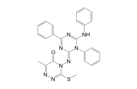 6-Phenylamino-2-(6-methyl-3-methylthio-5-oxo-4,5-dihydro-1,2,4-triazin-4-ylimino)-1,4-diphenyl-1,2-dihydro-1,3,5-triazine