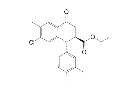 3-ETHYLCARBOXY-4-(3',4'-DIMETHYLPHENYL)-6-CHLORO-7-METHYL-1-TETRALONE