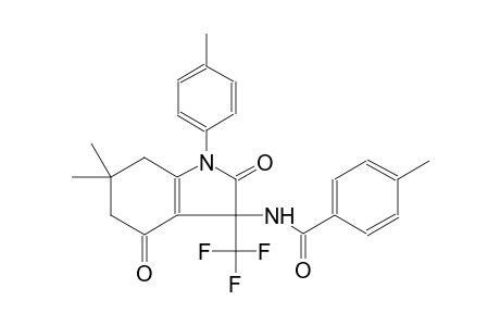 N-[6,6-dimethyl-1-(4-methylphenyl)-2,4-dioxo-3-(trifluoromethyl)-2,3,4,5,6,7-hexahydro-1H-indol-3-yl]-4-methylbenzamide