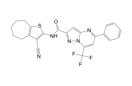 N-(3-cyano-5,6,7,8-tetrahydro-4H-cyclohepta[b]thien-2-yl)-5-phenyl-7-(trifluoromethyl)pyrazolo[1,5-a]pyrimidine-2-carboxamide