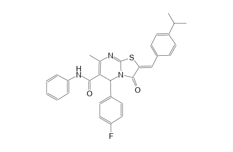 (2Z)-5-(4-fluorophenyl)-2-(4-isopropylbenzylidene)-7-methyl-3-oxo-N-phenyl-2,3-dihydro-5H-[1,3]thiazolo[3,2-a]pyrimidine-6-carboxamide