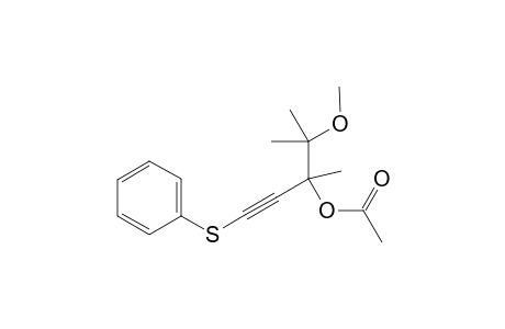 4-Methoxy-3,4-dimethyl-1-(phenylthio)pent-1-yn-3-yl acetate