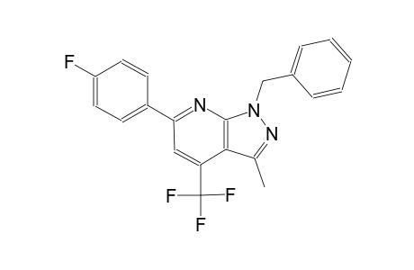 1H-pyrazolo[3,4-b]pyridine, 6-(4-fluorophenyl)-3-methyl-1-(phenylmethyl)-4-(trifluoromethyl)-