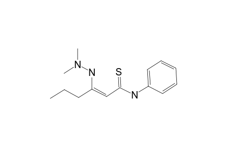 3-(N,N-dimethylhydrazino)-N-phenyl-2-hexenethioamide