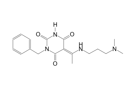 (5E)-1-benzyl-5-(1-{[3-(dimethylamino)propyl]amino}ethylidene)-2,4,6(1H,3H,5H)-pyrimidinetrione