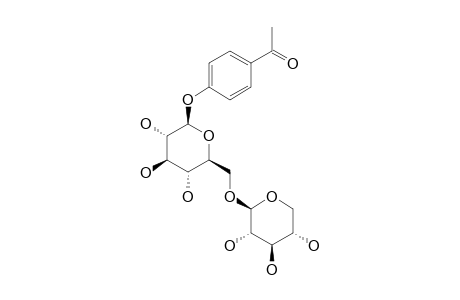 ASTERBATANOSIDE-A;PARA-HYDROXYACETOPHENONE-4-O-BETA-D-XYLOPYRANOSYL-(1->6)-BETA-D-GLUCOPYRANOSIDE