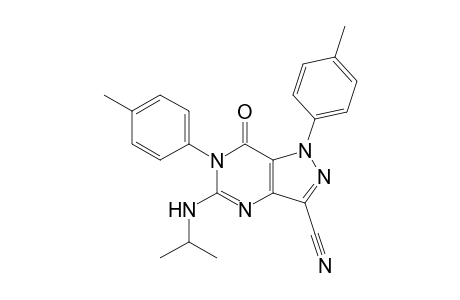3-Cyano-5-isopropylamino-1,6-di(p-tolyl)-1H-pyrazolo[4,3-d]pyrimidin-7(6H)-one