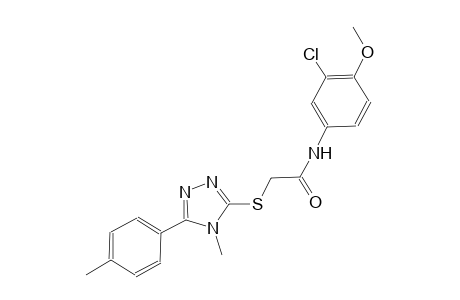 N-(3-chloro-4-methoxyphenyl)-2-{[4-methyl-5-(4-methylphenyl)-4H-1,2,4-triazol-3-yl]sulfanyl}acetamide