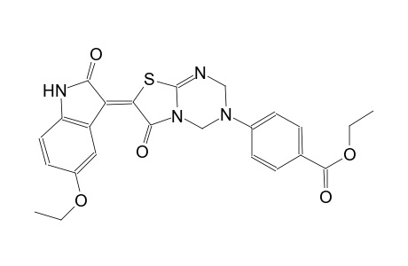 benzoic acid, 4-((7Z)-7-(5-ethoxy-1,2-dihydro-2-oxo-3H-indol-3-ylidene)-6,7-dihydro-6-oxo-2H-thiazolo[3,2-a][1,3,5]triazin-3(4H)-yl)-, ethyl