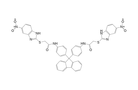 2-[(5-nitro-1H-benzimidazol-2-yl)sulfanyl]-N-(4-{9-[4-({[(5-nitro-1H-benzimidazol-2-yl)sulfanyl]acetyl}amino)phenyl]-9H-fluoren-9-yl}phenyl)acetamide