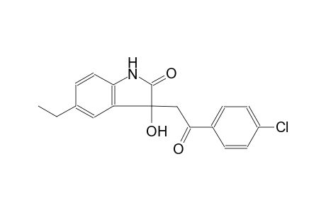 2H-indol-2-one, 3-[2-(4-chlorophenyl)-2-oxoethyl]-5-ethyl-1,3-dihydro-3-hydroxy-