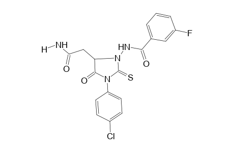 N-[5-(2-amino-2-keto-ethyl)-3-(4-chlorophenyl)-4-keto-2-thioxo-imidazolidin-1-yl]-3-fluoro-benzamide