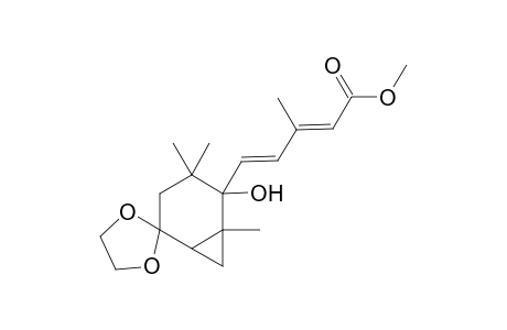 (+-)-Methyl (2Z,4E)-5-(4',4'-ethylenedioxy-2',3'-dihydro-2',3'-dimethano-2',6',6'-trimethylcyclohex-2'-enyl)-3-methylpent-2,4-dienoate