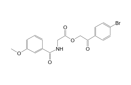 2-(4-bromophenyl)-2-oxoethyl [(3-methoxybenzoyl)amino]acetate