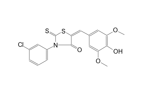 (5E)-3-(3-chlorophenyl)-5-(4-hydroxy-3,5-dimethoxybenzylidene)-2-thioxo-1,3-thiazolidin-4-one