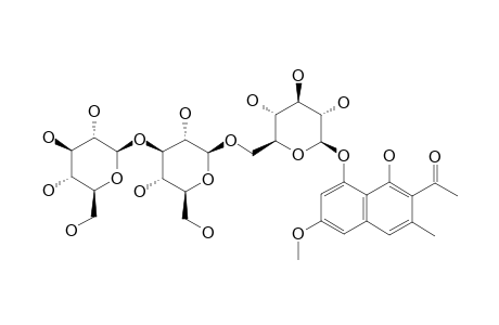 TORACHRYSONE-8-O-[BETA-D-GLUCOPYRANOSYL-(1->3)-O-BETA-D-GLUCOPYRANOSYL-(1->6)-O-BETA-D-GLUCOPYRANOSIDE]
