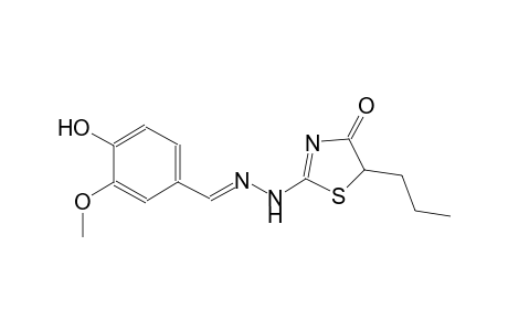 benzaldehyde, 4-hydroxy-3-methoxy-, (4,5-dihydro-4-oxo-5-propyl-2-thiazolyl)hydrazone