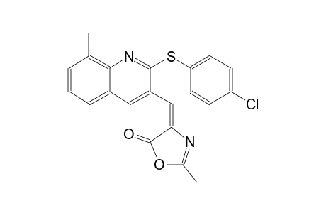 5(4H)-oxazolone, 4-[[2-[(4-chlorophenyl)thio]-8-methyl-3-quinolinyl]methylene]-2-methyl-, (4E)-