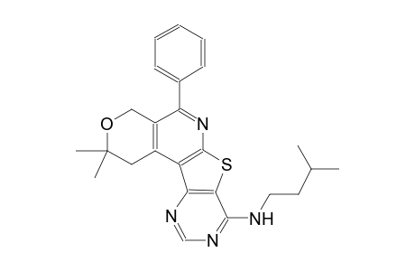 N-isopentyl-2,2-dimethyl-5-phenyl-1,4-dihydro-2H-pyrano[4'',3'':4',5']pyrido[3',2':4,5]thieno[3,2-d]pyrimidin-8-amine