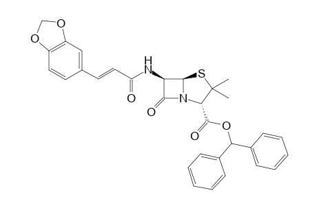 Diphenylmethyl 6-[3-(benzo[d][1,3]-dioxolan-2-yl)acylamino]penicillanate