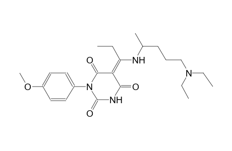 2,4,6(1H,3H,5H)-pyrimidinetrione, 5-[1-[[4-(diethylamino)-1-methylbutyl]amino]propylidene]-1-(4-methoxyphenyl)-, (5E)-