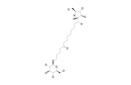 BROUSSONETINE-L;#2;13-O-BETA-D-GLUCOPYRANOSYLBROUSSONETINE-F;(2R,3R,4R,5R)-2-HYDROXYMETHYL-3,4-DIHYDROXY-5-[1R-1-HYDROXY-9-OXO-13-(BETA-D-GLUCOPYRANOSYLOXY)-TR