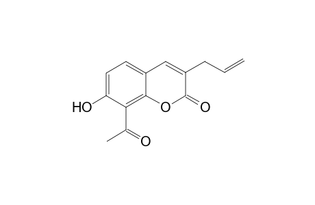 2-Oxo-7-hydroxy-3-allyl-8-acetylcoumarin