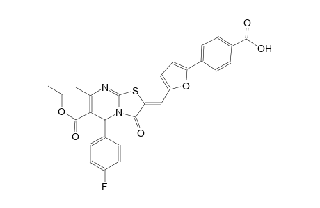 4-{5-[(Z)-(6-(ethoxycarbonyl)-5-(4-fluorophenyl)-7-methyl-3-oxo-5H-[1,3]thiazolo[3,2-a]pyrimidin-2(3H)-ylidene)methyl]-2-furyl}benzoic acid