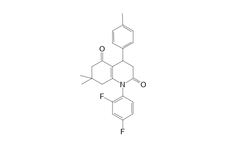 1-(2,4-difluorophenyl)-7,7-dimethyl-4-(4-methylphenyl)-3,4,6,8-tetrahydroquinoline-2,5-dione